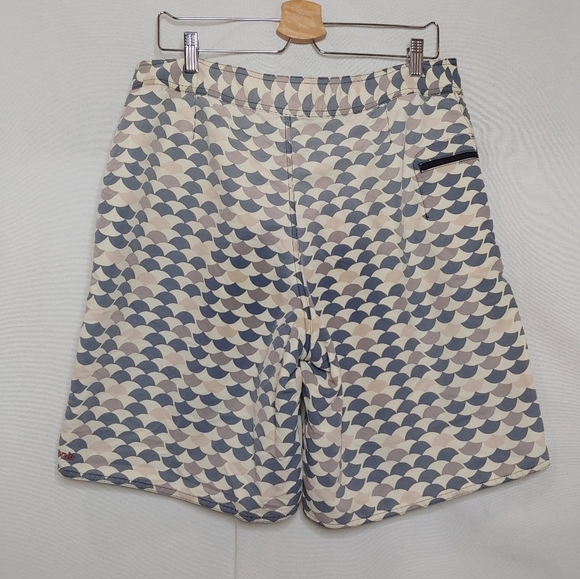 Patagonia Swim Shorts Trunks Board Shorts Cream Blue Gray Multi 10" Mens 36 L XL - Picture 3 of 8
